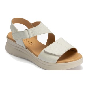 JucaZapatos - Pitillos 11314 - KAKI - Sandalia estilo valenciana cuña alta con pulsera Kaki