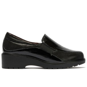 JucaZapatos - Pitillos 11513 - MARRON - Mercedes con velcro combinado lycra con charol Marrón