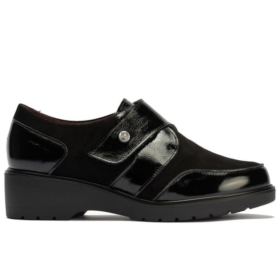 JucaZapatos - Pitillos 11524 - NEGRO - Blucher con velcro combinado charol con ante Negro