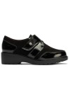 JucaZapatos - Pitillos 11524 - NEGRO - Blucher con velcro combinado charol con ante Negro