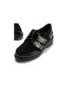 JucaZapatos - Pitillos 11524 - NEGRO - Blucher con velcro combinado charol con ante Negro