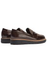 JucaZapatos - Pitillos 11554 - MARRON - Mocasín antifaz combinado charol con tejido Marrón