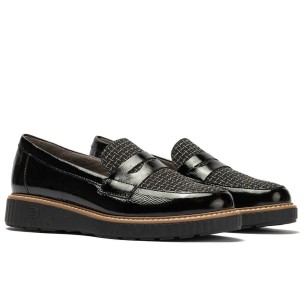 Pitillos - 11554 - NEGRO - 11554 - NEGRO - Mocasín antifaz combinado charol con tejido Negro - 1 2