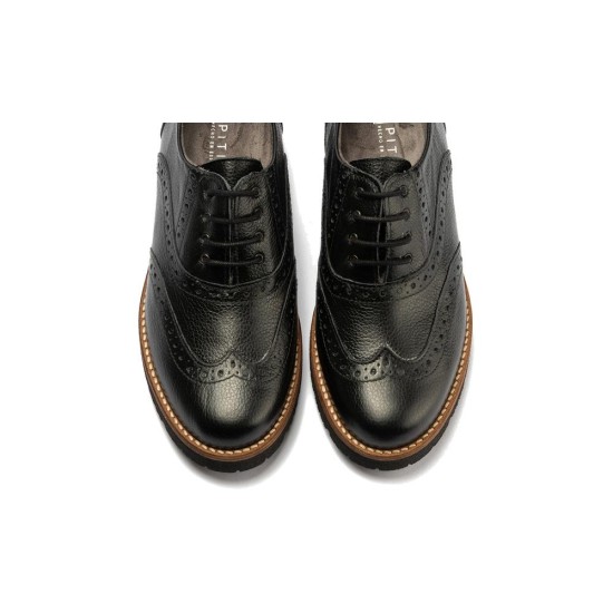 JucaZapatos - Pitillos 11563 - NEGRO - Inglés en napa con grano combinado tricolor Negro