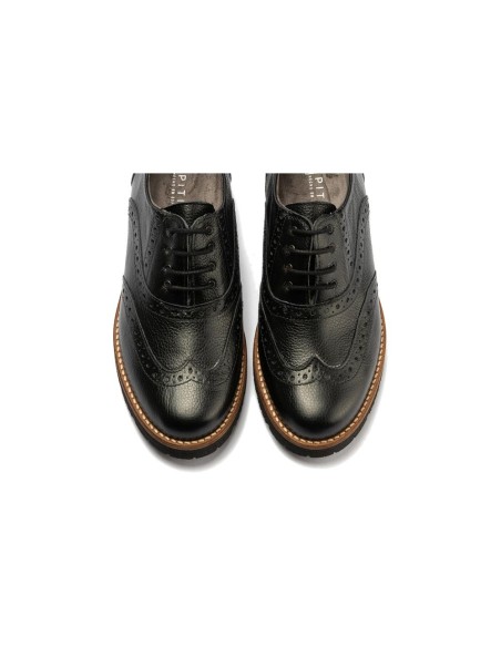 JucaZapatos - Pitillos 11563 - NEGRO - Inglés en napa con grano combinado tricolor Negro