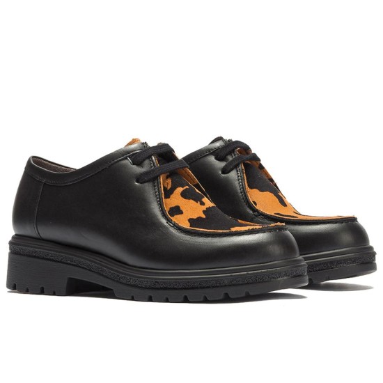 JucaZapatos - Pitillos 11571 - NEGRO/CUERO - Wallaby combinado napa con animal print Negro-Cuero