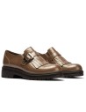 JucaZapatos - Pitillos 11572 - TOPO - Abotinado charol con flecos y detalle hebilla Topo