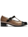 JucaZapatos - Pitillos 11630 - NEGRO/TOPO - Gilda picados combinado en charol bicolor Negro-Topo