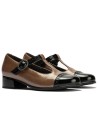 JucaZapatos - Pitillos 11630 - NEGRO/TOPO - Gilda picados combinado en charol bicolor Negro-Topo