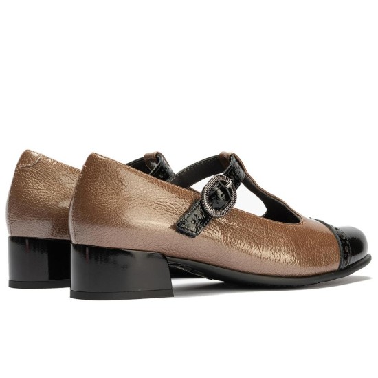 JucaZapatos - Pitillos 11630 - NEGRO/TOPO - Gilda picados combinado en charol bicolor Negro-Topo