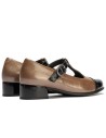 JucaZapatos - Pitillos 11630 - NEGRO/TOPO - Gilda picados combinado en charol bicolor Negro-Topo