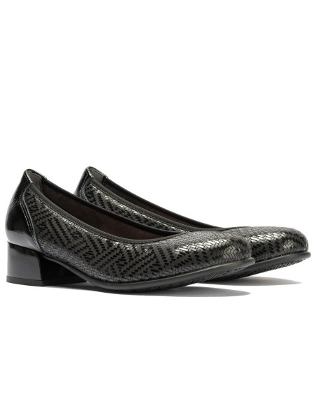 JucaZapatos - Pitillos 11636 - NEGRO - Salon en Lycra con Ribete Elastico Negro