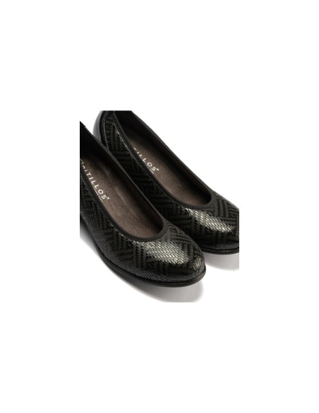JucaZapatos - Pitillos 11636 - NEGRO - Salon en Lycra con Ribete Elastico Negro
