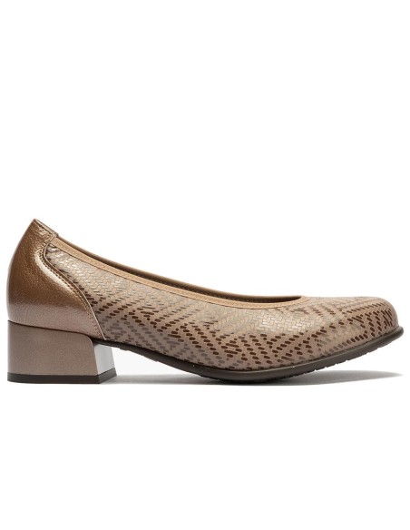 JucaZapatos - Pitillos 11636 - TOPO - Salon en Lycra con Ribete Elastico Topo