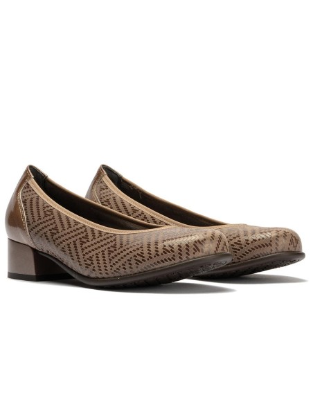 JucaZapatos - Pitillos 11636 - TOPO - Salon en Lycra con Ribete Elastico Topo