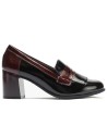 JucaZapatos - Pitillos 11654 - NEGRO/BURDEOS - Mocasín antifaz flecos combinado charol bicolor Negro-Burdeos