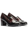 JucaZapatos - Pitillos 11654 - NEGRO/BURDEOS - Mocasín antifaz flecos combinado charol bicolor Negro-Burdeos