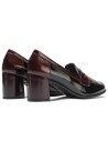 JucaZapatos - Pitillos 11654 - NEGRO/BURDEOS - Mocasín antifaz flecos combinado charol bicolor Negro-Burdeos