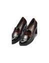 JucaZapatos - Pitillos 11654 - NEGRO/BURDEOS - Mocasín antifaz flecos combinado charol bicolor Negro-Burdeos