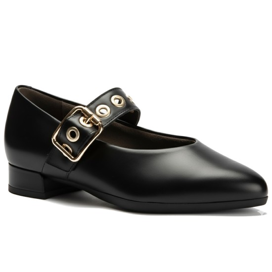 JucaZapatos - Pitillos 11672 - NEGRO - Mercedes en napa con maxi hebilla y ojetes Negro