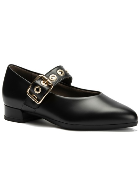 JucaZapatos - Pitillos 11672 - NEGRO - Mercedes en napa con maxi hebilla y ojetes Negro