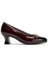 JucaZapatos - Pitillos 11682 - NEGRO/BURDEOS - Salón puntera con adorno combinado charol Negro-Burdeos
