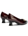 JucaZapatos - Pitillos 11682 - NEGRO/BURDEOS - Salón puntera con adorno combinado charol Negro-Burdeos