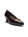 JucaZapatos - Pitillos 11682 - NEGRO/BURDEOS - Salón puntera con adorno combinado charol Negro-Burdeos