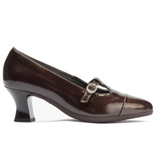 JucaZapatos - Pitillos 10620 - CUERO - Valenciana cuña pala mujer con hebilla en rafia MARRON