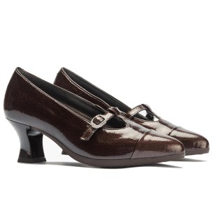 JucaZapatos - Pitillos 10620 - CUERO - Valenciana cuña pala mujer con hebilla en rafia MARRON 2