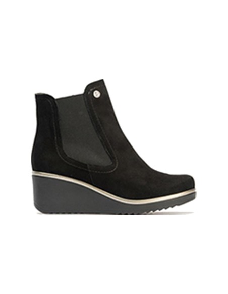 JucaZapatos - Pitillos 20237 - NEGRO - Botín Chelsey en Ante con elásticos de mujer color negro