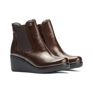 JucaZapatos - Pitillos 11572 - TOPO - Abotinado charol con flecos y detalle hebilla Topo 2