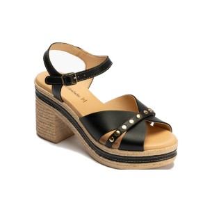 JucaZapatos - Pitillos 11260 - NATURAL - Sandalia de rafia con cuña baja y pulsera Natural