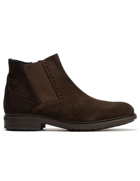 JucaZapatos - Pitillos 40245 - MARRON - Botín Chelsey en Serraje hombre con elasticos color marron