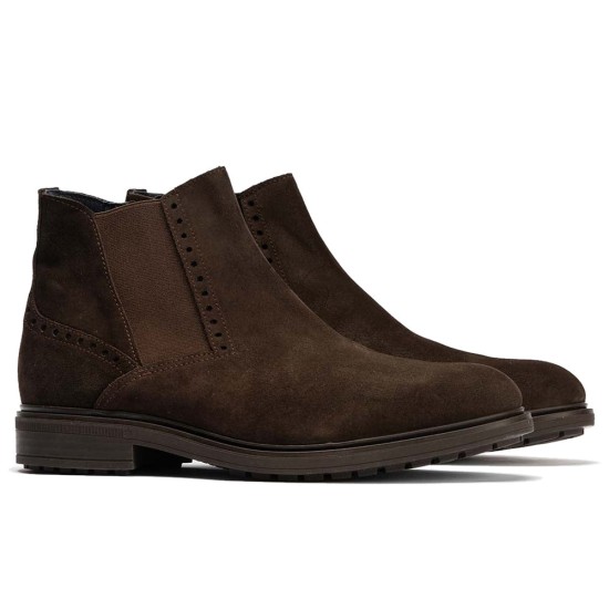 JucaZapatos - Pitillos 40245 - MARRON - Botín Chelsey en Serraje hombre con elasticos color marron