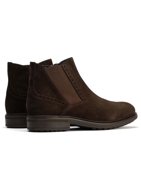 JucaZapatos - Pitillos 40245 - MARRON - Botín Chelsey en Serraje hombre con elasticos color marron