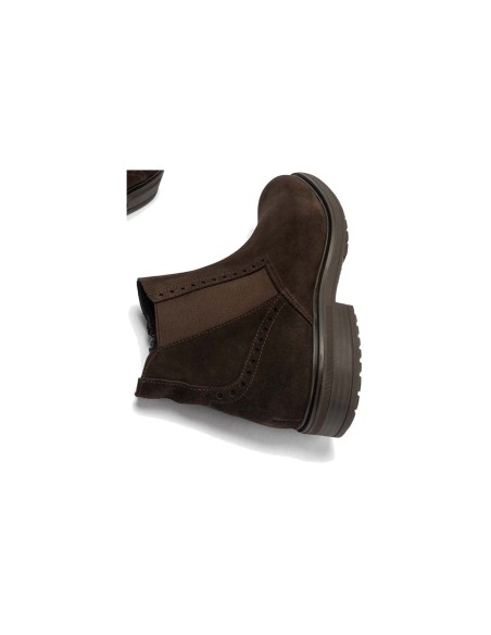 JucaZapatos - Pitillos 40245 - MARRON - Botín Chelsey en Serraje hombre con elasticos color marron