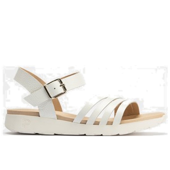 JucaZapatos - Pitillos 10552 - BLANCO - Sandalia pala 4 tiras mujer con hebilla en piel charol BLANCO