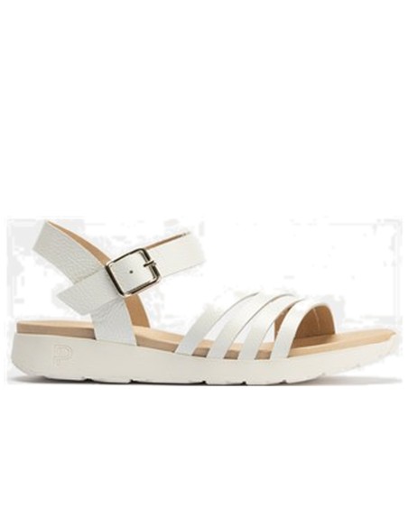 JucaZapatos - Pitillos 10552 - BLANCO - Sandalia pala 4 tiras mujer con hebilla en piel charol BLANCO