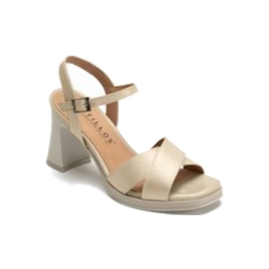 JucaZapatos - Pitillos 11223 - ORO - Sandalia con tacón alto y cruzados Oro