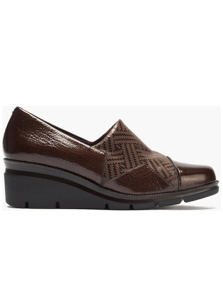 JucaZapatos - Pitillos 11531 - MARRON - Abotinado combinado charol con lycra Marrón