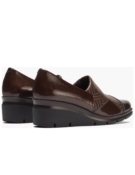 JucaZapatos - Pitillos 11531 - MARRON - Abotinado combinado charol con lycra Marrón