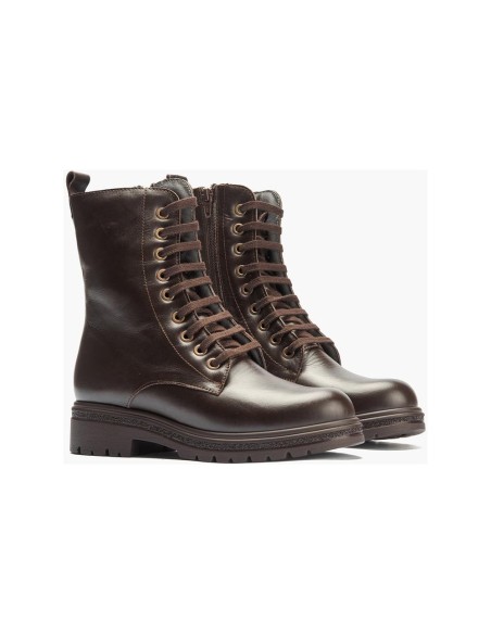 JucaZapatos - Pitillos 11575 - MARRON - Bota militar en napa con cremallera Marrón