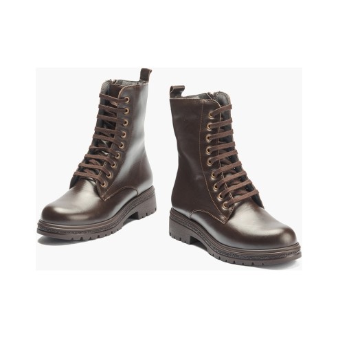 JucaZapatos - Pitillos 11575 - MARRON - Bota militar en napa con cremallera Marrón