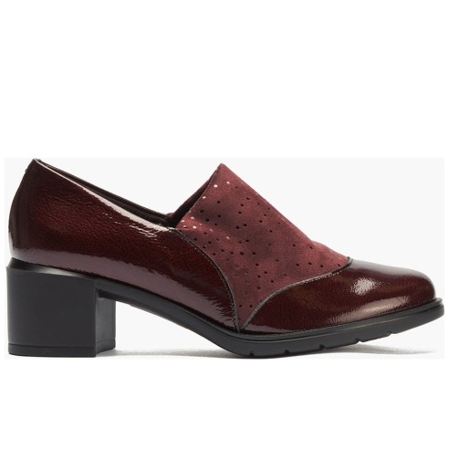 JucaZapatos - Pitillos 11623 - BURDEOS - Abotinado combinado charol con lycra Burdeos