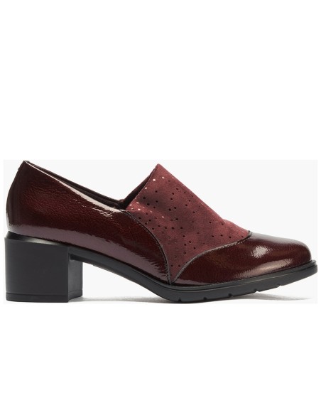 JucaZapatos - Pitillos 11623 - BURDEOS - Abotinado combinado charol con lycra Burdeos