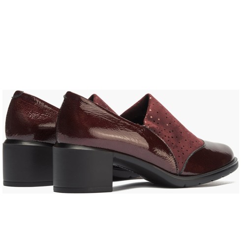 JucaZapatos - Pitillos 11623 - BURDEOS - Abotinado combinado charol con lycra Burdeos