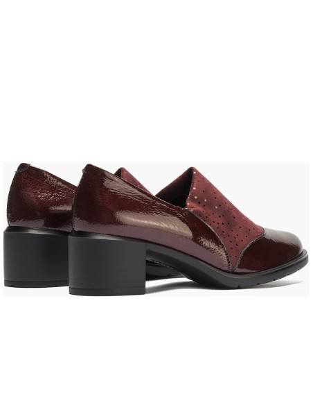 JucaZapatos - Pitillos 11623 - BURDEOS - Abotinado combinado charol con lycra Burdeos