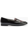 JucaZapatos - Pitillos 11663 - NEGRO/BURDEOS - Mocasín antifaz combinado en charol bicolor Negro-Burdeos