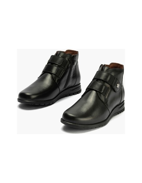 JucaZapatos - Pitillos 20203 - NEGRO - Botín Bajo con elásticos y velcro de mujer color negro